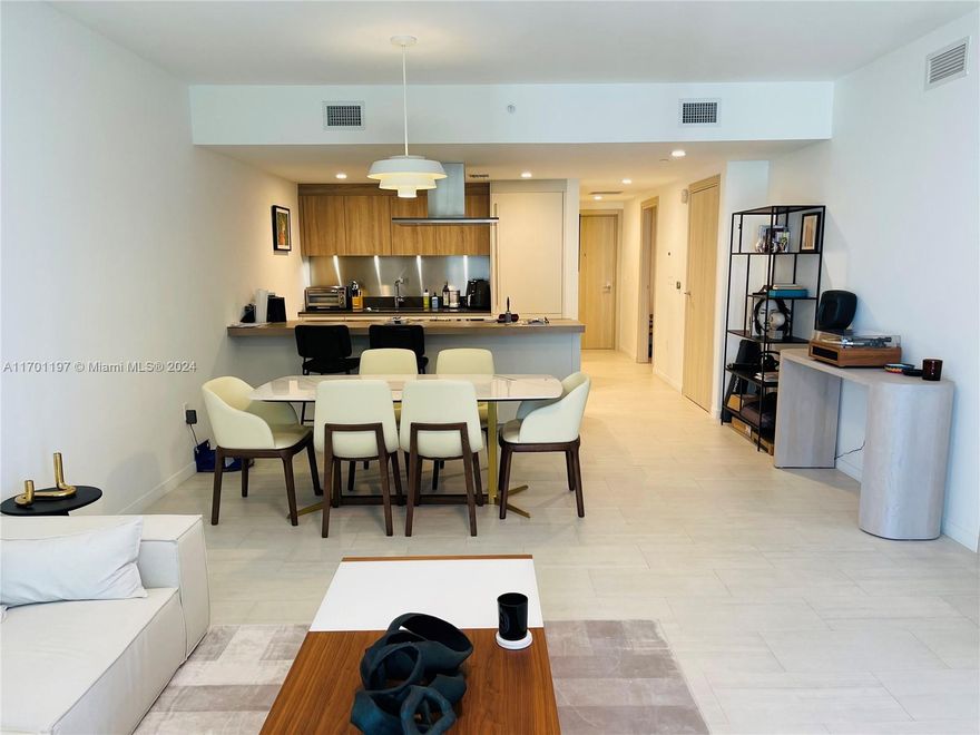 LUX high rise in the heart of Brickell.  One bedroom + large Den with door/built-out closet+ 2 full baths. ALL MIELE kitchen appliances, Italian cabinetry, open cooking counter overlooks living/dining area. Built-in closets and motorized shades. Enormous balcony is accessed from living area and from primary bedroom. Top amenities will satisfy most demanding buyers. Secured concierge attended lobby. Unit comes with one valet parking. Multiple pools, various lounge social/work areas, and much more.
Located in the heart of Brickell with easy access to top restaurants and shops at world class Brickell City Center. Easy access to MIA International airport, Miami Beach, Coconut Grove and Coral Gables.
TOP DESTINATION FOR YOUR TOP BUYER.