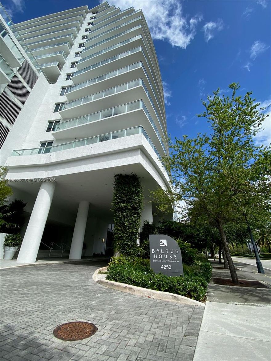 One-bedroom plus den residence at Baltus House, ideally positioned on the edge of the Miami Design District. This unit features a spacious outdoor terrace with sweeping views of Biscayne Bay, porcelain flooring throughout, stainless steel appliances, and floor-to-ceiling windows that fill the space with natural light.
Cable and internet are included for added convenience. Enjoy an exceptional location just minutes from Miami Beach and Miami International Airport, and within walking distance to Midtown and the Design District’s world-class shopping, dining, and entertainment.
Baltus House offers resort-style amenities, including a stunning rooftop deck, state-of-the-art fitness center, pool, and resident lounge.
