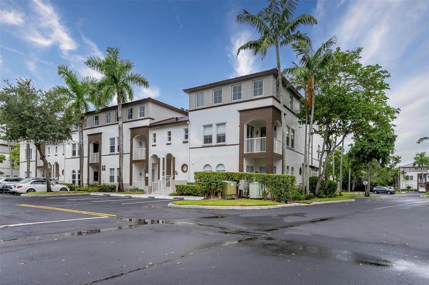 Tucked away in a serene, nature-filled setting, this exclusive Miramar community combines sophistication and convenience. Residents enjoy the peace of a private environment with effortless access to premier hospitals, A-rated schools, shopping centers, fine dining, major highways, and the airports—plus, the beaches are only minutes away. Experience refined suburban living at its finest. This spacious and bright 2-story townhouse features 3 bedrooms and 2.5 baths. Recent improvements include a brand-new roof (2025), A/C unit replaced in 2020, water heater in 2021, and all hot and cold running water pipes replaced in 2025. Two assigned parking spaces plus plenty of guest parking. Residents enjoy access to  resort style amenities including a pool, spa, gym, tot lot and a clubhouse. Call today