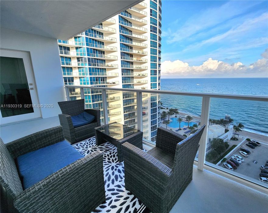 PENTHOUSE W DIRECT OCEAN VIEWS FROM THE EXTRA LARGE OPEN BALCONY AND INTERIOR ROOMS!  ~ COMPLETELY RENOVATED ~ PORCELAIN FLOORS THROUGHOUT w WASHER/DRYER.   NEW HURRICANE IMPACT WINDOWS & SLIDING GLASS DOORS, NEW BALCONY GLASS RAILINGS & SLAB. ~  Quaint Oceanfront Community With Private Beach Access Allows Rentals 12x/Year, 30 Day Minimum.  Services Included Are 24/7 Front Desk Concierge & Valet, Beach & Pool Attendant.  ~ Currently Leased Through March 2026 - Buyer Will Receive A Proration Based Upon The Closing Date.  Monthly Maintenance $1,364/mo.  Buyer Continues The Assessment Monthly Payments $548.95/mo Approx 12 Years Left, Or Pay The Assessment Balance At Closing Approx Balance $55,000.
