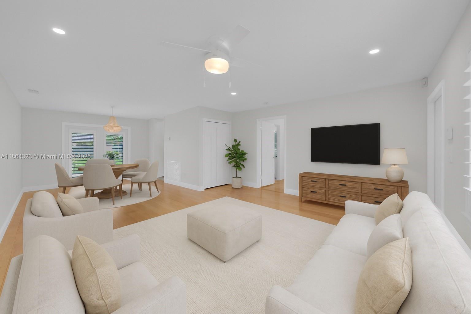Located in a highly sought-after and quiet neighborhood, this beautifully updated home offers the perfect blend of comfort and style. Features include natural wood floors throughout, plantation shutters, and recessed lighting. The renovated kitchen boasts high-end stainless steel appliances and modern finishes, ideal for both everyday living and entertaining. The garage has been converted into a spacious 4th bedroom, along with a dedicated laundry and utility room. Enjoy a large, fully fenced backyard with plenty of room for a pool, outdoor entertaining, or future expansion. With great curb appeal, a large driveway, and thoughtful upgrades throughout, this move-in ready home is a true standout.