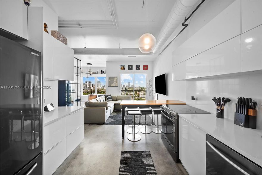 Casa Cielo offers Miami River Living at its finest. This updated, uniquely designed New York-style loft is ideally located in the Heart of the Miami River, just minutes from Downtown, Brickell, and Calle Ocho, as well as top dining and entertainment destinations like Casa Neos, Kiki on the River, Casablanca, American Social, and Sea Spice. Enjoy unobstructed city and water views from your private balcony. Offered with 1 assigned covered parking space, updated appliances brand new in-unit washer/dryer and New Water Heater. Full-service building with 24/7 front desk, pool, gym, conference room, pet park, meditation garden, and a Spanish tapas bar/restaurant on the ground floor.