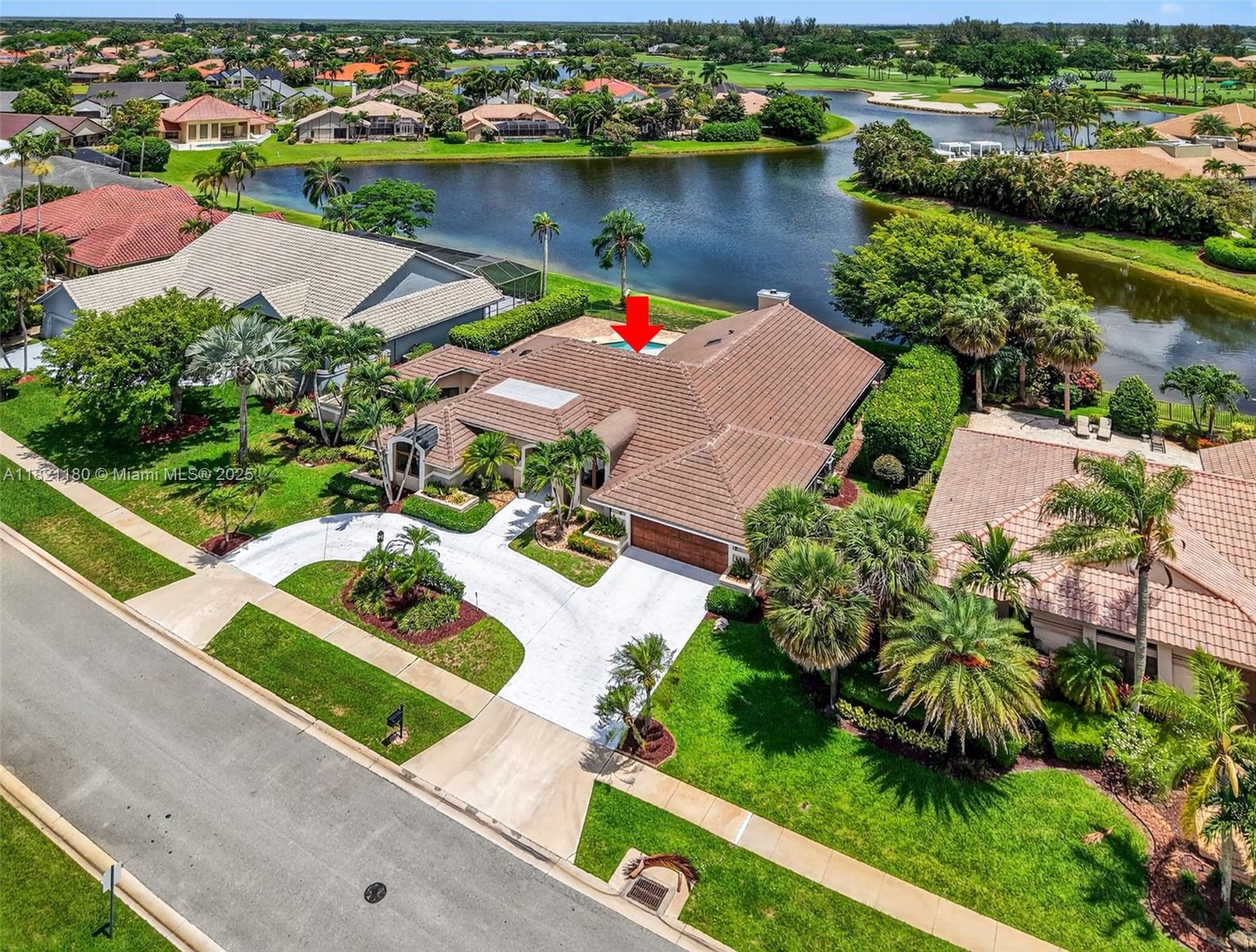 Stunning Lake View from this 4/4 with 3,366' & one of the best floor plans in Stonebridge. Plenty of space to entertain in the formal Living Room w/wet bar, wine cooler, beverage center & oversized Dining Room with built-in Buffet. The floor plan continues its flow into the warm & inviting den with a wood burning Fireplace. All to be enjoyed from the open kitchen with direct access to the pool & fenced yard. Guest B/R'S are split from Primary assuring complete privacy. Upgrades inc. a new Tile Roof & Hurricane Impact Windows/Sliders. Oversized Garage perfect for large SUV/Trucks. Exceptional Amenities: 18-hole golf with on-site Tour-golf Pro, Owner's restaurant/bar, Har-Tru clay tennis/pickleball/fitness. Vibrant social scene for all ages. Membership required. Call for 1X joining fee/dues