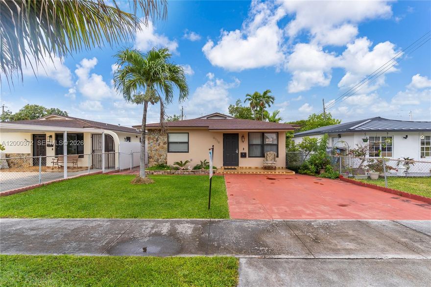 Centrally located! Charming single-family home featuring 3BR, 2BA + den that can be used as a bedroom/ home.Tile flooring. It offers a functional/spacious layout,including a foyer,living room,formal dining room,kitchen,family room, along w/a separate den area featuring a pantry.The kitchen has been updated w/ new cabinetry & S/S appliances.The laundry room w/ additional storage access to the side of the home.The 2nd bathroom has been remodeled w/ a shower and convenient interior access from one of the bedrooms as well as the hallway.The primary bedroom features an en-suite bathroom.The property also features a separate,legally constructed rear unit,ideal for guests,or additional use. Roof (2022). Additionally, the home offers concrete side access pathways on both sides of the property.Conveniently located near Coral Gables,Miami International Airport,major expressways & shopping centers, w/easy access to the beaches.