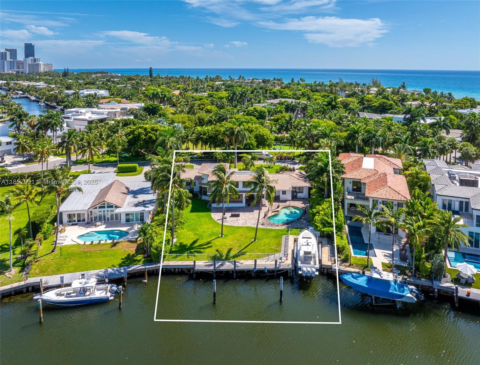 Welcome to 268 South Parkway, arguably the finest location in all of Golden Beach. This 20,951 sq ft estate sits between a lush, sprawling park out front and wide open water views out back, offering a sense of space, privacy, and calm that’s unmatched. With 90 ft of waterfront and a rare built-in boat slip, it’s a boater’s dream wrapped in tropical serenity. Palm-lined sidewalks lead you to private beaches and parks, while the view from your doorstep is nothing but green. There’s only one address like this - 268 isn’t just rare, it’s irreplaceable.