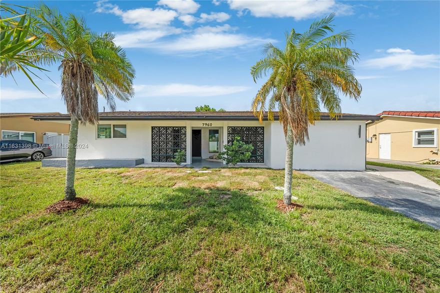 Welcome to this beautiful, fully remodeled 4-bedroom, 2-bath home located in the heart of Miramar. The spacious open floor plan offers an inviting and modern living space, perfect for both relaxation and entertaining. The eat-in kitchen boasts contemporary finishes, including elegant quartz countertops, and ample space for casual dining. Step outside to the large backyard, ideal for outdoor activities and gatherings. (LVP) laminate flooring runs throughout the home, providing both style and durability. Close to highways, shopping centers and transportation.
A Must see!