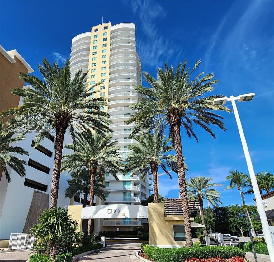 Luxurious 2-bed, 2-bath DUO condo, Hallandale Beach. Bright open-concept layout with expansive windows and high ceilings. Spacious master, with walk-in closet. 
Premium finishes: tile and laminate floors, granite counters. Two parking spaces. Enjoy the heated pool, spa, fitness center w/sauna and steam rooms, tennis, billiard room, theater, 24/7 security, valet parking and much more. Walk to shops (Winn-Dixie, Panera, USPS office, etc.), groceries, coffee, fitness, doctor’s offices, churches, and Diplomat Golf, Tennis, & Pickleball Club. 
Beaches 0.7 miles away. OK to Advertise.
The exclusive Diplomat Country Club Spa & Golf Course is nearby too. Peace of mind from 24-hour security. Assistance of an on-site concierge service.
Imagine waking up just minutes from the beach, surrounded by light, calm, and effortless comfort. This 2-bedroom, 2-bath residence at DUO in Hallandale Beach offers open spaces, high ceilings, and expansive windows that bring the outside in. The primary suite becomes your private retreat, while elegant finishes like tile flooring and granite countertops add a refined touch. Enjoy your days by the pool, unwind at the spa, or stay active in the fitness center, tennis courts, and more. Everything you need is just steps away: cafés, shops, groceries, and wellness spaces. The beach is only 0.7 miles away. This is more than a home, it’s a lifestyle designed to be enjoyed every single day.