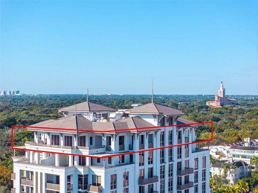 A rare opportunity at Villa Valencia: this full-floor, builder-ready 4-bed, 5.5-bath penthouse residence offers nearly 11,000 SF total, including approximately 4,000 SF of open terrace space designed for elevated outdoor living. Enter via direct elevator to a private foyer, opening to a dramatic living area framed by 10-ft floor-to-ceiling glass doors and windows, showcasing breathtaking vistas of the City Beautiful and the Granada Golf Course.

Delivered as a blank canvas, the home is primed for a buyer to bring their vision to life. The expansive wraparound terraces are envisioned with summer kitchen, wet bar, and pool-in-the-sky potential, creating seamless indoor-outdoor flow. The sweeping floorplan includes a lavish primary suite with immense his-and-hers closets and a sumptuous spa bath. The residence is wired for modern home entertainment technology.

Villa Valencia, a boutique building of just 39 residences, is distinguished by world-class amenities including a resort-style pool deck, spa, state-of-the-art fitness center, four lounges, library, game room with golf and F1 simulators, and resident kitchens and dining rooms. Available separately: private poolside cabana with jacuzzi, full bath, living room, and kitchenette; two-car garage. A unique opportunity to create a custom masterpiece at this exclusive Gables address.