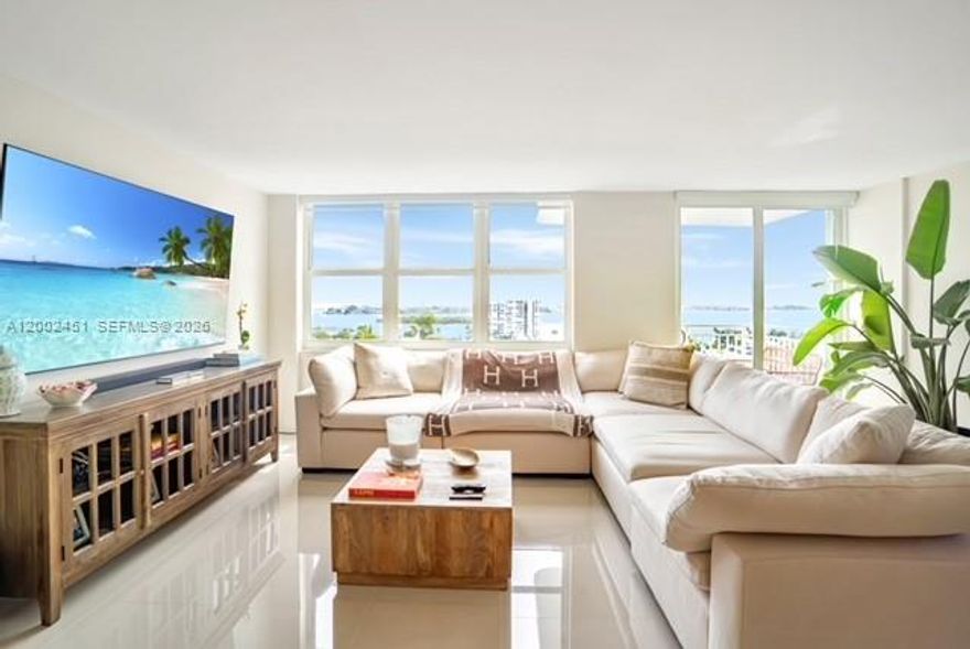 Spectacular bay views from every room! This remodeled 2BR/2BA 1304 SF unit comes with a balcony, high impact windows, fully upgraded kitchen, bar, tile floors, built-in closets,
generous closet space and extra storage. Amenities include a new exercise room, olympic-sized heated pool, new roof, saunas, library, lounge room and in-house management.
50 year recertification completed and financially stable building with reserves. Maintenance includes high-speed internet, cable with premium channels, pest control, water, and
sewer. Additional storage and laundry room on the same floor. Additional visitor parking available. Walk to restaurants, shops, Whole Foods. Only 5 minutes to Bal Harbour shops
and to the beach! Priced to sell!