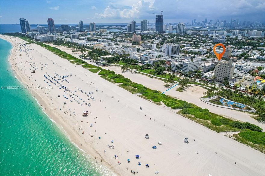 Welcome to this spacious two-bedroom apartment in prime Miami Beach location, steps from the beach, restaurants, bars, and more. The unit features an updated kitchen and bathrooms, a wrap-around balcony, abundant natural light from windows in every direction, and low HOA dues. Common laundry conveniently located next to the unit. 40 year certification has been completed. Whether you’re looking for full-time Miami Beach living or a fantastic investment, this property offers endless possibilities.