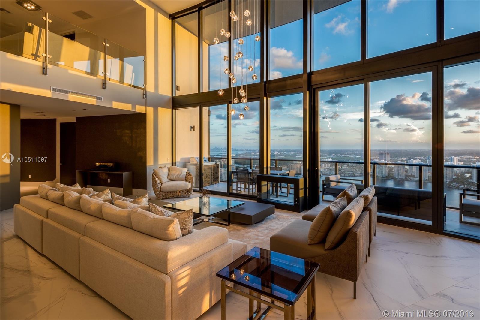 Do not miss the opportunity to own this rare 3/4.5 duplex in the sky in the world renowned Porsche Design Tower. A total of 4,252 sq ft including your own private garage gives access directly to unit. Kitchen complete with Top of the line Miele appliances and carbon fiber cabinets. Breathtaking Intracoastal and ocean views right from your garage. Floor to ceiling 22 ft windows provide an abundance of natural lighting. Top of the line amenities including oceanfront gym & spa, pool & beach service, restaurants, theater, virtual golf, race car simulator. TENANT OCCUPIED - BUILDING REQUIRES 24HR NOTICE TO SHOW.