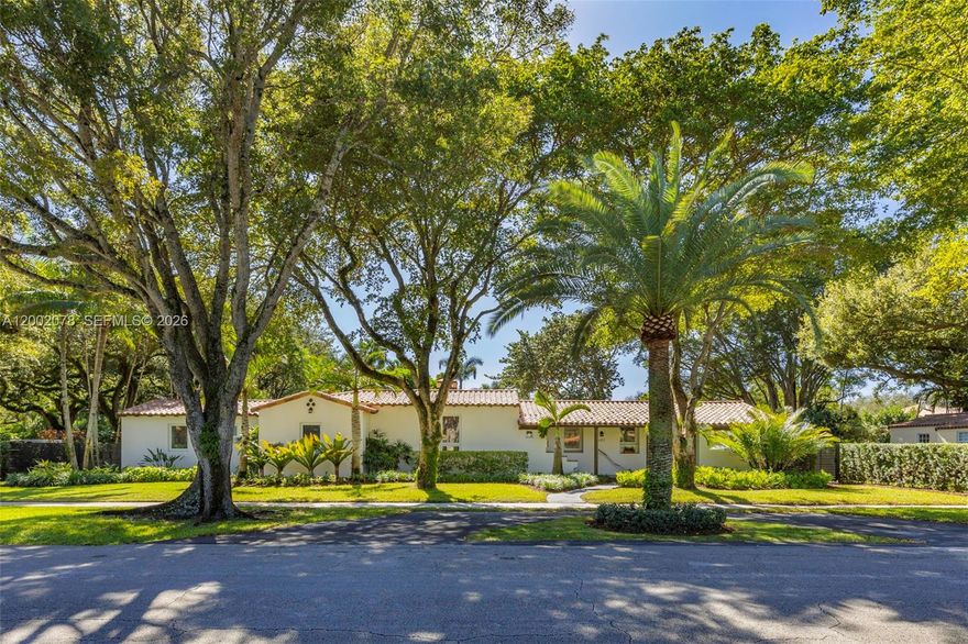 For rent, this stunning ranch-style 3BR/2BA home sits on an expansive ~17,000 SF corner lot in the heart of Miami Shores. Bright and airy, it blends timeless mid-century charm with modern upgrades. Enjoy a lush tropical backyard with a koi pond, alley-access driveway, and ample space for outdoor living. The gourmet kitchen features Viking appliances, complemented by formal dining, living, and family rooms. Includes a one-car garage. Prime location near Main Street shops, dining, and easy access to I-95. By appointment only.
