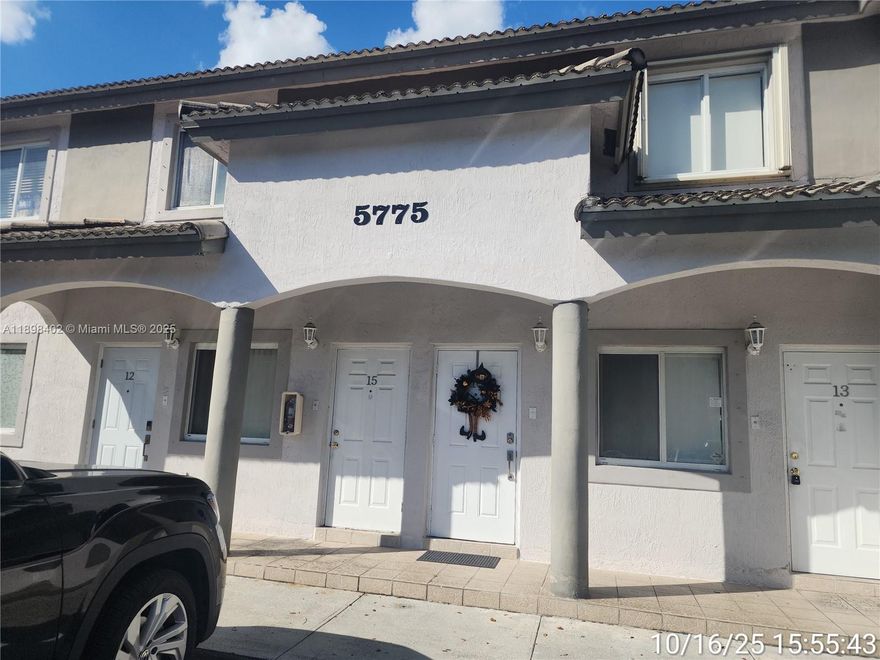Amazing opportunity to own this 3-bedroom, 2-bath condo villa in Doral Grand Condo!  plus two parking spots just for you! Nestled in a prime spot, you're just minutes from Turnpike, hospital, schools and shopping centers.