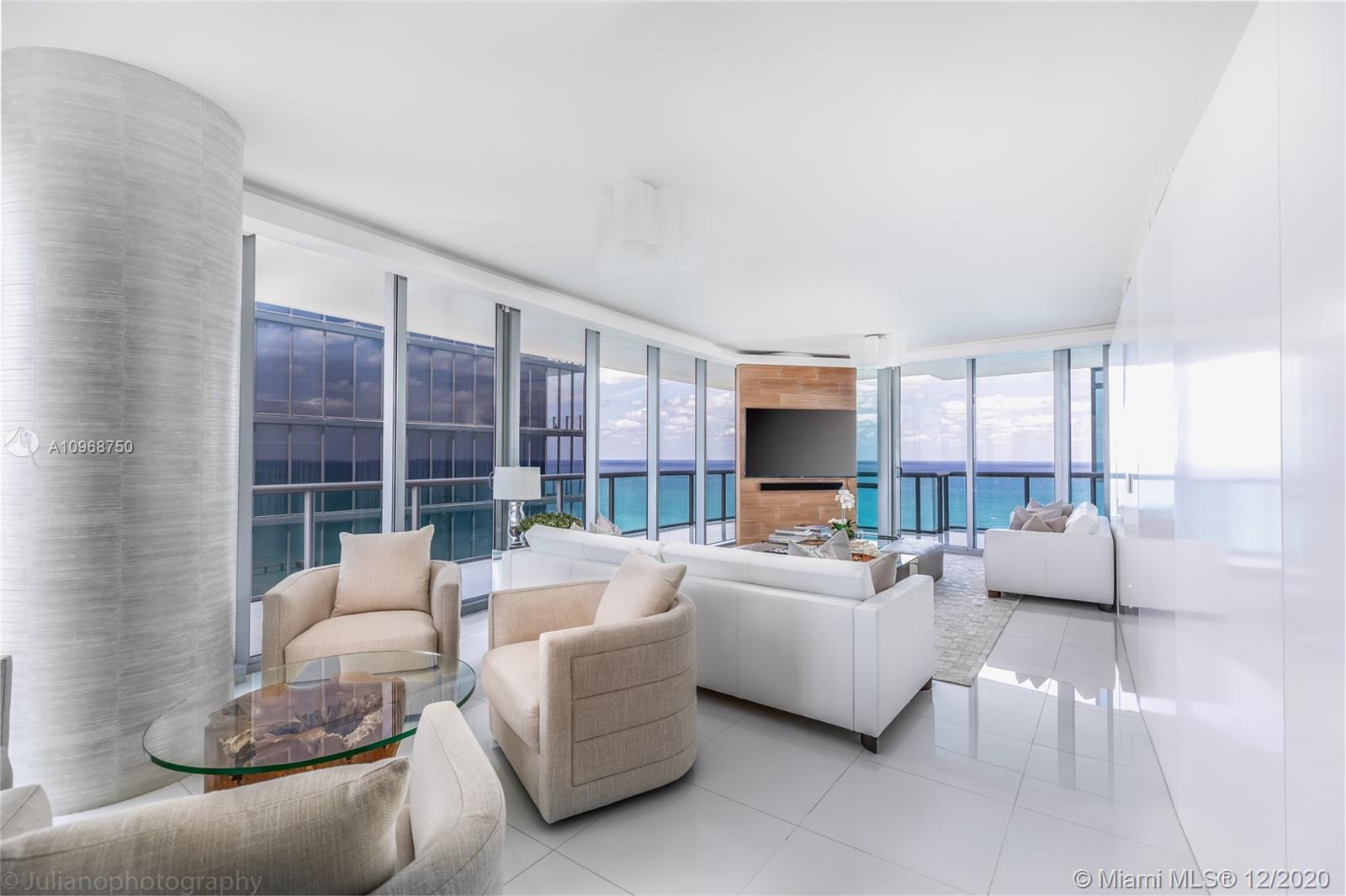 STUNNING 4-bed, 4.5bath corner unit located on the 32nd floor of the Jade Ocean building in the heart of Sunny Isles. Luxury beachfront living in a modern and distinct oceanfront skyscraper designed by Carlos Ott. Enjoy breathtaking, unobstructed, direct OCEAN, intercostal and Miami skyline views with two spacious, east and west wraps around balconies. Be blown away by the amazing sunrise on the ocean and the beautiful sunset overlooking the intercostal and Miami skyline. This one-of-a-kind residence has been professionally decorated. Be delighted by the stunning décor, gorgeous finishes throughout, motorized window treatments and top of the line appliances. Unit is in pristine condition as it has had little to no use by the current owner. Two AC units have been recently replaced.