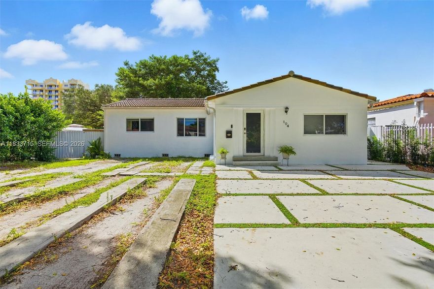 Live close to the Gables without the Coral Gables price tag! Amazing property in the heart of Miami. This offers over 8000 sq. Ft. of land with a three bedroom two bath main home and a one bedroom one bath guest quarters or In-law suite completely separate with its own entrance. Perfect for a multi-generational family or to rent out to earn some additional income or as an Airbnb. This is old world meets, modern convenience. Centrally located with easy access to all that Miami has to offer. Natural hard wood floors recently refinished.  Main bathroom completely redone. Freshly painted and a new laundry room closet installed. This home has plenty of room to grow with an oversized back yard.  Spacious enough to put in a pool, add on to the main house or make a back yard oasis. Roof Replaced in 2020, Plumbing/Electrical updated 2014. A/C Replaced 2023.  When they say location location location this home is where it is at.