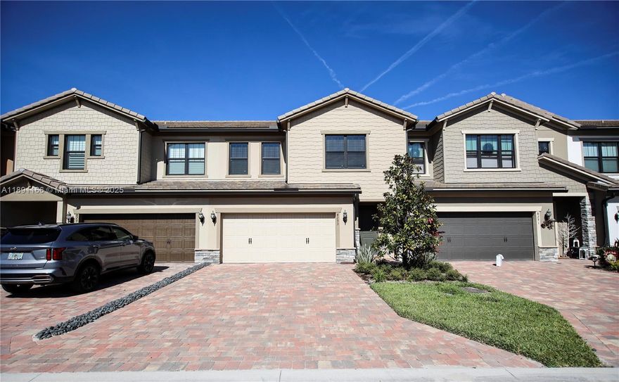 BEAUTIFUL, NEARLY NEW, SPACIOUS 3 Bedroom 2.5 Bath Townhome on oversized deep and private lot (largest model no longer offered by builder). IMPACT WINDOWS, garage that fits 2 cars, Loft, Pantry, Sitting room off Main Bedroom. Kitchen features huge island overlooking the gathering room, dining/sunroom, and outdoor patio. Main Bedroom w/Tray ceilings, Upgraded bathroom with Frameless shower doors, Dual vanity in both upstairs bathrooms & granite counters. ALL bedrooms have Walk-in Closets. Enjoy the Great Amenities of the Premium Community center with resort style pools, fitness centers, and 2 beautiful clubhouses! Centrally Located with convenient access to the Turnpike, Wellington Mall, Palm Beach Polo Club,The Int Equestrian Center and Ice Skating & Hockey Rinks located just minutes away.