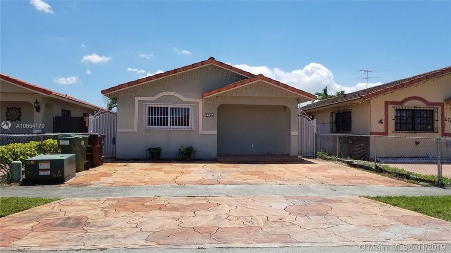 Cozy 3 bedroom 2 bathroom home, ready for immediate occupancy. Walking distances to schools, shopping centers, churches and more. Comes with plenty space. Home features Central A/C, all tile floor throughout the interior of the property, stainless steel appliances, hurricane impact windows, sliding back doors, concrete patio with aluminum roof. "Security camera wiring ready" Remodeled bathroom and kitchen.