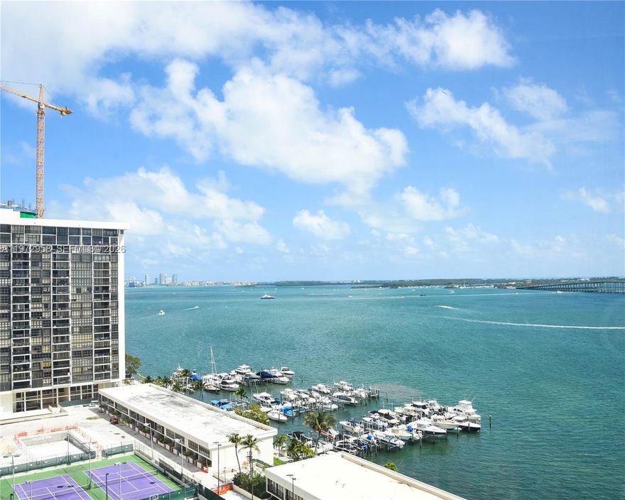 Very well-proportioned 1 bedroom / 1.5 bathroom at Brickell Place Phase II.  This upgraded 1,005 sf. unit features Biscayne Bay, pool and tennis court views.  Market-tested pricing with a strong rental appeal, currently leases at $2,800 per month.  Property is located within walking distance to Brickell City center and close drive to Coconut Grove, Coral Gables, Key Biscayne and Miami International Airport.  40-year recertification complete.