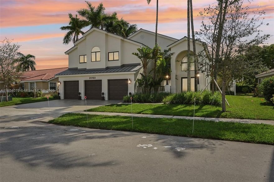 WELCOME HOME! Discover this designer appointed home completely renovated... a modern two-story tropical villa in the exclusive Preserve at Chapel Trail of Pembroke Pines. This 4/3 home has a generous 3 car garage. Nestled in a community with top-rated schools, shopping and restaurants, this 3,298+ SF home offers modern elegance and family comfort. Highlights include a new standing seam metal roof, hurricane-rated windows/doors. The first floor features a vaulted two-story living room, a modern kitchen with LG Designer appliances, and a Great Room opening to a lush tropical landscaped private pool area. Upstairs, enjoy a Grand Master Suite with dual closets with built-in casework and a luxurious master bath with soaking tub and rain shower. EASY TO SHOW