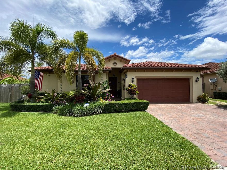 Two for the price of one!!! Beautiful and well maintained 3 bedroom and 2 bath Single Family with Complete Additional Unit:  1 bedroom and 1 bath In-law Quarter, Washer & dryer hook up, kitchen area, private entry for the front and back. Paved patio with stunning canopy, includes hurricane impact shed and front door! Enjoy the community pool, BBQ area, fitness center, and playground. LOW HOA.