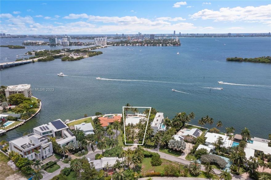 Not all waterviews are created equally! easily one of the best open bay views in Miami, this remarkable lot boasts over 16,000sf w/ 116ft on the water. Situated within the coveted, double-guard gated Belle Meade Island, this tropical paradise is among less than 70 exclusive residences. The current home is a quaint key west style property with expansive porches, endless views, an open floorplan & pool area perfect for entertaining. For those needing more space & a modern flair, this waterfront lot is also ideal for the development of your larger custom mansion. Ideally situated in Miami's trendy upper east side, close to a vibrant array of dining, shopping & entertainment. Embrace the chance to live in a community that seamlessly blends tranquility, natural beauty & modern convenience.