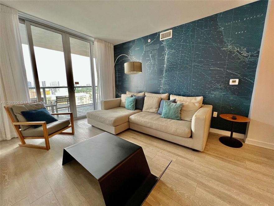 2Bed/2Bath At The Beachwalk Resort with Amazing Views.Totally Furnished  Property is composed of 2 units in 1 as 1605A & 1605B (1605 A one Bedroom Suite Containing a Large Kitchen W/ SS Appliances, washer, and dryer, Wood Cabinets & Dining Table.  Living With Couch & TV. Large King Bedroom Suite W/Walk-In Closet & Updated Bath. Balcony Access From Both Living & Bedroom and Tile Floor) &  (1605 B has two Double Beds, Walk-In Closet And Desk Area w/ small refrigerator and microwave, Additional Balcony & Updated Bath With Frameless Shower Enclosure)Rooftop & Waterfront Pool, Gym, complimentary shuttle to the beach. Income from the first day, NO RESTRICTIONS, can be rented Daily by AIRBNB, BOOKING, VRBO, ETC . HOA Included Power, Wifi, Cable, Water & Bldg Insurance. Porcelain Floor and Vinyl.