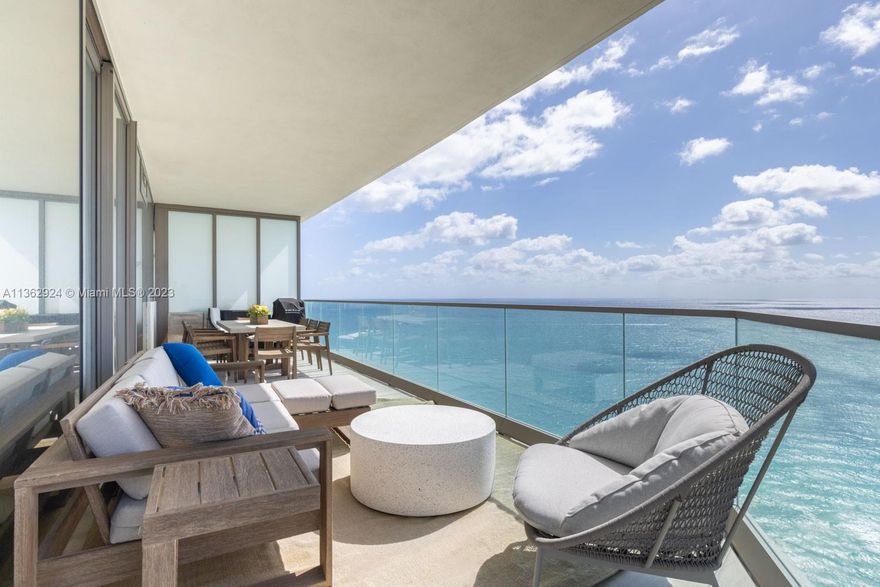 Experience ultimate luxury living at Armani Casa Residences! This oceanfront property offers stunning city and ocean views from 2 spacious terraces. Inside, you'll find a meticulously crafted 2/2 plus den and 1/2 bath living space spanning 1,634 sqft, with top-of-the-line Subzero fridge and Wolf appliances, stone countertops, Toto toilets, and 10-foot ceilings. Amenities include a private oceanfront restaurant and bar, the Armani Spa, movie theater, cigar rooms, children's playground, and a state-of-the-art fitness center with direct beach access. The two-story spa with indoor and outdoor treatment rooms offers unparalleled relaxation. Ready to elevate your lifestyle?