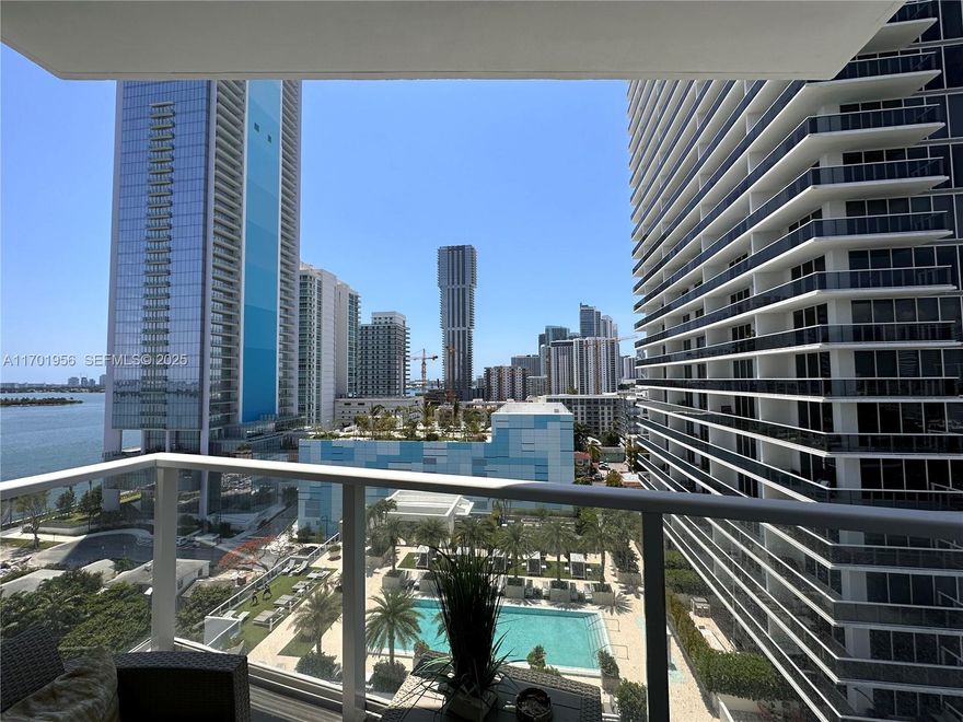 PRICE ADJUSTMENT! Lowest priced 2 bedroom in the building. 2 bed/ 2 bath high end luxury finishes in the heart of Edgewater. This residence features floor to ceiling glass windows with water and city views, spacious floor plan with open kitchen with island and oversized living room space, stainless steel Bosch appliances, spacious bedrooms en suite with closets and full size washer/dryer. Enjoy boutique living in Crimson building with pool, gym, business center, and more. Excellent location with proximity to Downtown, Wynwood, Midtown, Design District, and Miami Beach.  Walkability to restaurants, parks, schools, shops, and grocery stores.