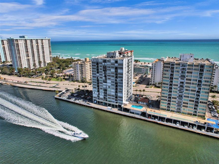 Stunning Waterfront Living in Hollywood Beach.Enjoy breathtaking views of the Intracoastal Waterway from your private balcony in this move-in-ready gem.Featuring a spacious, open floor plan,open kitchen, walk-in closets & extra office space. Hurricane impact windows provide peace of mind, while the prime location places you in the heart of Hollywood Beach, just steps from the famous boardwalk.Across the street to the beach, dine at local restaurants, experience live music at Margaritaville or unwind on your balcony as you take in mesmerizing sunsets. Convenient laundry on each floor, a pool overlooking the Intracoastal waterway & BBQ. Perfectly situated minutes from Ft Lauderdale Airport, Gulfstream Racetrack & Aventura Designer Fashion Mall, this is coastal living at its finest.