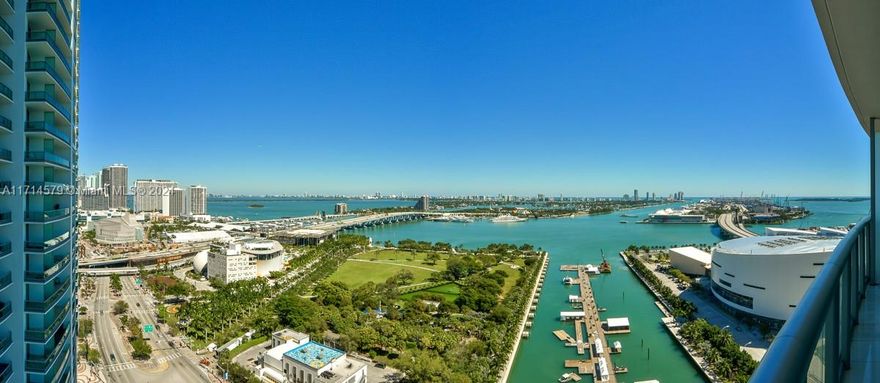 Experience breathtaking and unmatched water view from the 25th floor of this remarkable condo! Offering a generous layout with one bedroom and one-and-a-half bathrooms, this unit boasts a fully upgraded master bathroom and includes convenient amenities like a washer and dryer. Assigned parking adds to the convenience. Step out onto the expansive balcony to take in the stunning views of Biscayne Bay, accessible from the living room, kitchen, and bedroom. Located centrally, it's just a short drive to the beach and airport. Marina Blue ensures peace of mind with 24/7 security and offers a range of amenities including concierge services, two pools, a jacuzzi, and a gym. Situated mere steps away from attractions such as the Perez Art Museum, basketball stadium, Bayside Market.