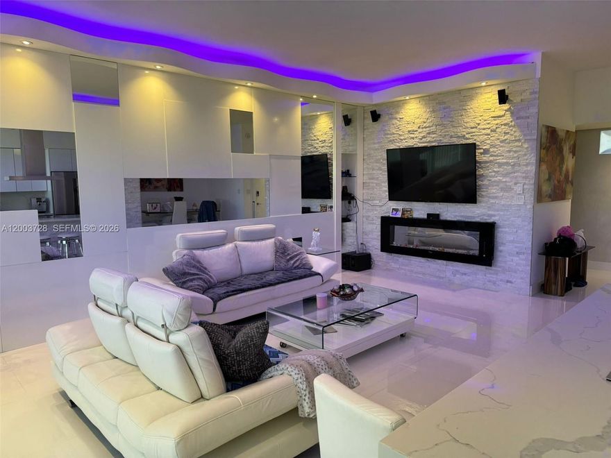 Penthouse Available with Deeded Marina!! living at its finest in Del Prado! This stunning 1,565 sq ft residence has been completely renovated with impeccable taste and attention to detail, modern open-concept design that maximizes space, light, and luxury.
From the moment you enter, you’re welcomed by soaring high ceilings and elegant finishes throughout. The unit features beautiful 50x50 white porcelain tile flooring that flows seamlessly across the entire space, enhancing the bright and sophisticated ambiance. The open kitchen is a true centerpiece, designed for both style and functionality, and equipped with top-of-the-line appliances—perfect for entertaining or everyday living.
Every detail has been thoughtfully curated, including custom accent walls that add warmth and character, as well as designer ceiling work with integrated LED lighting that creates a refined and contemporary atmosphere. The open closet concept provides both convenience and a sleek, modern aesthetic.
This penthouse also features impact windows, offering peace of mind while allowing natural light to flood the home and highlight its exquisite finishes. Doble balcony facing North & South
Located in the desirable Del Prado community, residents enjoy a waterfront lifestyle with convenient access to nearby shopping, dining, and entertainment.
This is more than a home—it’s a statement of style, comfort, and exclusivity. Don’t miss the opportunity to own this exceptional penthouse with a marina package.