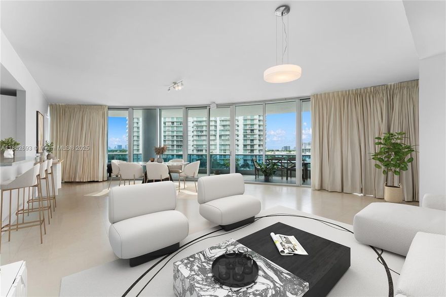 Luxury oceanfront living at The Bath Club! This spacious 2BR / 3.5BA corner unit spans 2,059 SF and features floor-to-ceiling impact glass with stunning views of the skyline, and Intracoastal. Enjoy 10' ceilings, a private elevator foyer, large wraparound balcony, and an open chef's kitchen with Miele & Sub-Zero appliances. The primary suite offers two walk-in closets and dual spa-style his and hers baths. The Bath Club is a historic, full-service, gated oceanfront community with resort-style amenities: 24/7 concierge, beach service, pool, spa, tennis, fitness center, and more. Prime location on Millionaire's Row—just minutes from South Beach, Bal Harbour, and the Design District.
