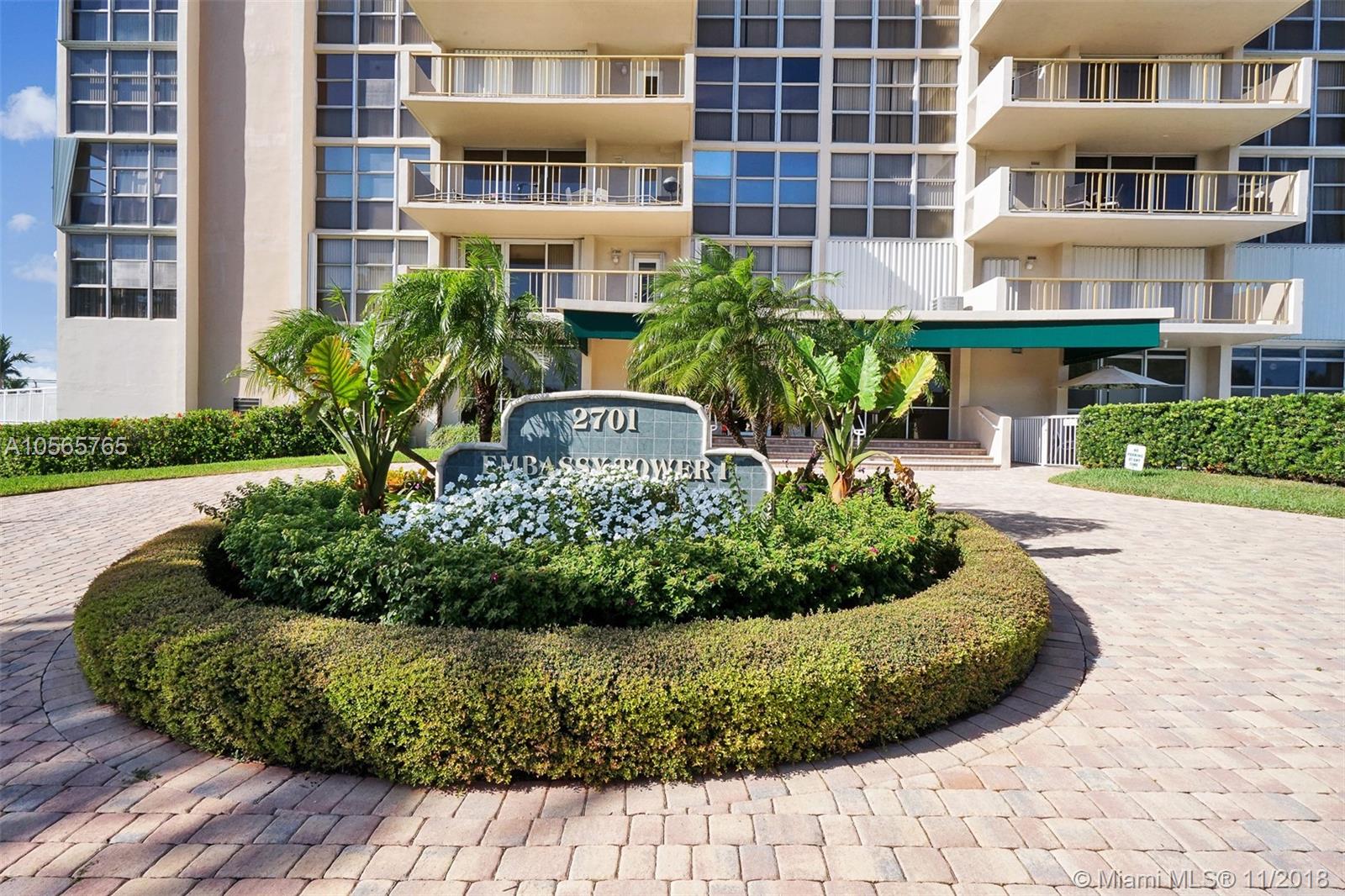 Excellent opportunity to own a two bedroom, two bath unit within walking distance to the beach, shops and restaurants. Embassy Tower offers a heated pool, gym, sauna, storage room and plenty of guest parking. This particular unit comes with an assigned covered parking spot in a secure garage. Building is in the process of many renovations including, exterior paint, windows, doors and balcony railing replacement as well as renovations to the lobby area. This unit makes for an excellent owner occupied unit or second home. Don't miss your opportunity to own in this desirable Fort Lauderdale location.