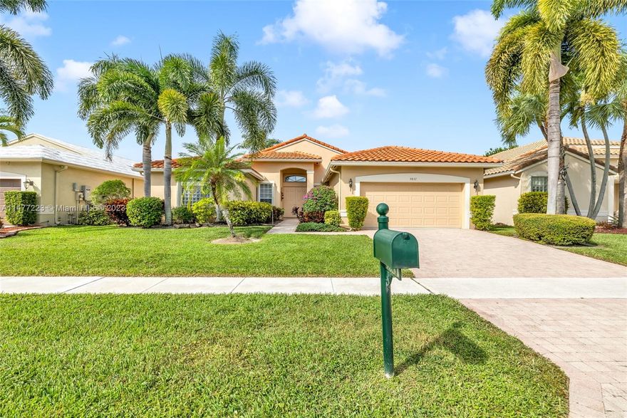 Welcome to your dream home in the picturesque community of Ponte Vecchio, located in the heart of Boynton Beach. This immaculate 3-bedroom, 2-bathroom plus Den home is complete with water views, a screened patio, and open and spacious living areas with plenty of natural light. Split bedrooms with a luxurious primary suite with ensuite bathroom and ample closet space.  Gated entry and Clubhouse, Resort-style swimming pool, tennis and pickleball courts, and fitness center.  Ponte Vecchio offers a prime location in Boynton Beach, with its beautiful beaches, vibrant downtown, and a myriad of dining and shopping options.  Don't miss this special home.  Make an appointment to see it today!