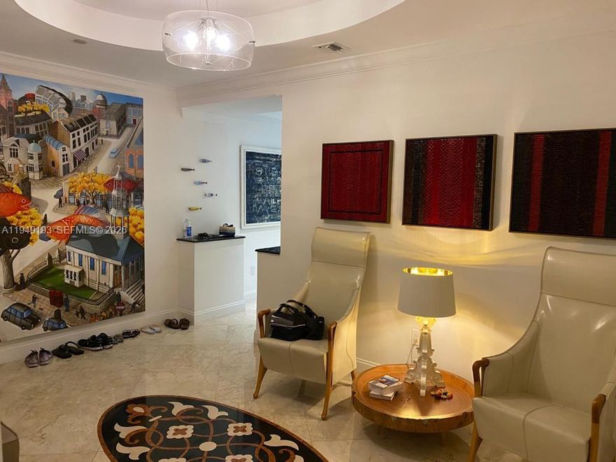 Exceptional corner lanai residence at Ocean Club  3,186 sq. ft. and rare 10-ft ceilings. 4BD/4.5BA, plus staff quarters or den with bath. Four bedrooms are en-suite with floor-to-ceiling sliders opening to two large ground-level balconies with garden views—offering a private, home-like feel.
Oversized primary suite. Designer finishes include marble tile, bamboo wood floors in two bedrooms, granite kitchen countertops, foyer, breakfast area, open space for office or family room and custom curtains with blackout treatments.
No stairs or elevator required—fully stroller and wheelchair accessible. Luxury amenities: beach service, pools, spa, gym, tennis, paddle courts, kids playground, clubhouse, salon, restaurants, valet. Includes 2 covered parking spaces and private storage. Steps from the beach.
There is a one-time membership fee of $12,000, plus annual food and drink consumption of $3,100.