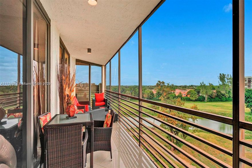 Beautiful 2 bedrooms with a large patio overlooking the golf course. Updated kitchen with granite counter. New bathrooms with huge shower in the master bedroom. Ceramic floors throughout the unit. Balcony has multiple sliding doors from the bedrooms ,living room and dining room. Washer and dryer inside the unit.40 inspection complete.internet is included in the monthly fees.Hoa offers heated pools ,bowling alley ,tennis court, shuffleboard, access to the conventional center, and a lot of activities .