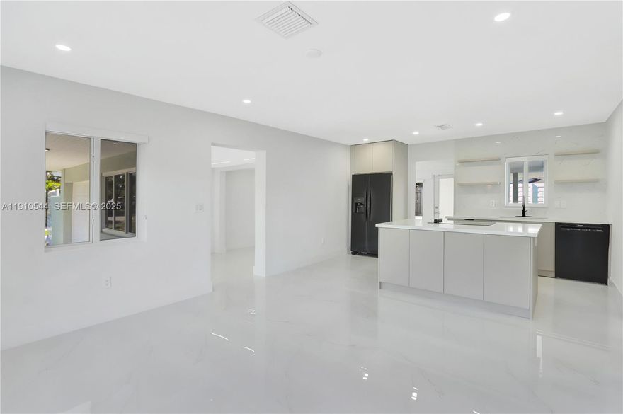 Welcome to 9851 Jamaica Drive, a stunningly renovated residence offering modern comfort and style in one of Cutler Bay’s most desirable neighborhoods. Every detail has been thoughtfully updated, making this home truly move-in ready!
Step inside to discover new tile flooring, a brand new kitchen with custom pantry, island, and brand-new stainless steel appliances — perfect for entertaining and family gatherings. The home features two fully remodeled bathrooms, custom closets, and all new interior and closet doors, bringing a fresh and cohesive look.
Enjoy bright, open layout enhanced by new recessed lighting and custom ceiling fixtures, creating an inviting atmosphere. The laundry room has been upgraded with custom cabinetry and a new stackable washer and dryer for added convenience