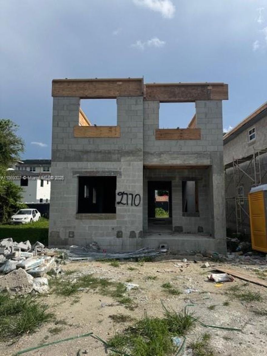 NEW CONSTRUCTION 4 BEDROOM 3 BATH 2 STORY HOME. IMPACT WINDOWS & DOORS. KITCHEN WOOD CABINETS WITH GRANITE COUNTERTOPS, STAINLESS STEEL APPIANCES AND TANKLESS WATER HEATER. ONE BEDROOM AND ONE BATH ON 1ST FLOOR. NO HOA. CENTRALLY LOCATED CLOSE TO MIA, SEAPORT AND DESIGN DISTRICT. CONSTRUCTION TO BE COMPLETED APPROX. NOVEMBER 2025.