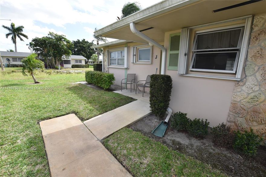 Spacious Corner 2 bedroom loaded with ambient lighting. Built out patio in the back. Roof 2019, full accordion aluminum shutters throughout. Fully furnished, water, internet and basic cable included. Low monthly maintenance fees.
