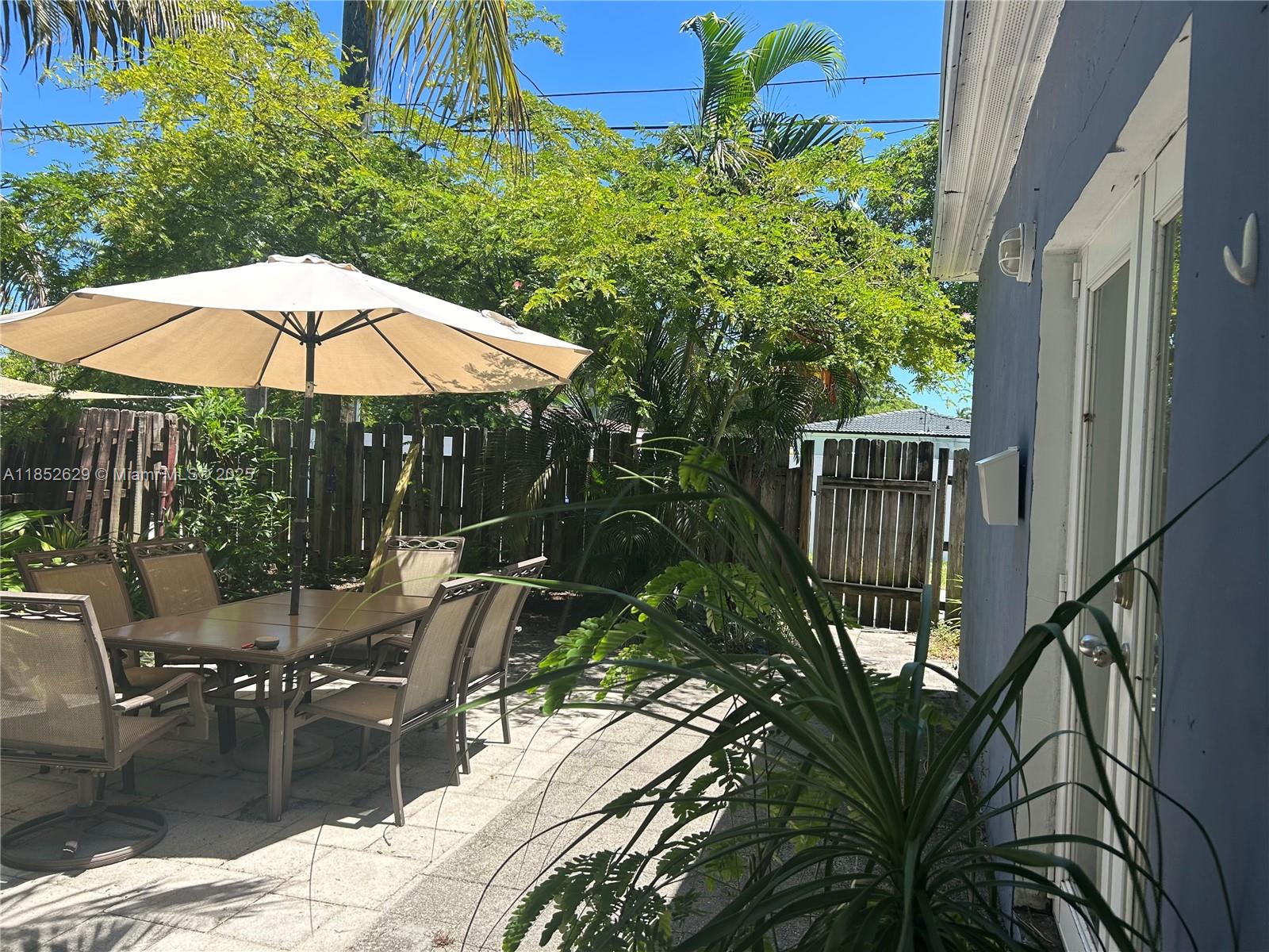 Look no further, move in ready and equipped and furnished . Extremely large detached studio cottage. All remodeled , new kitchen, new counters, stainless steel appliances. Stackable washer and dryer in unit.Very spacious cottage, with a beautiful fenced patio. Just bring your toothbrush. Super close to the beaches, downtown Hollywood,dining, and entertainment. Easy move-in.Feels like an Oasis cottage retreat.Utilities included(water/garbage/electricity/internet.)