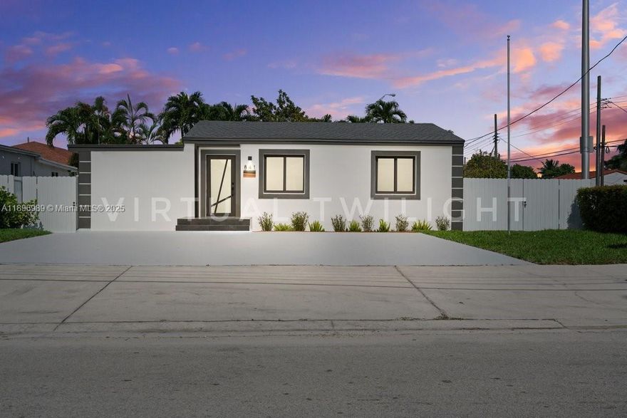Look no further, totally redone, new trusses, new roof, new plumbing, new electrical, new A/C, impact window and doors, new appliances, room for a pool, side access for your boat, RV etc. Just look at the pictures as they can speak louder than words, light bright and modern home close to malls, houses of worship and expressways. Home has 1 bedroom and 1 bath with a separate entrance. Do not delay and call us today to view this beautiful home. Thank you for looking and remember to make it a Great, Sunny, South Florida Day! It's a Good Life!
