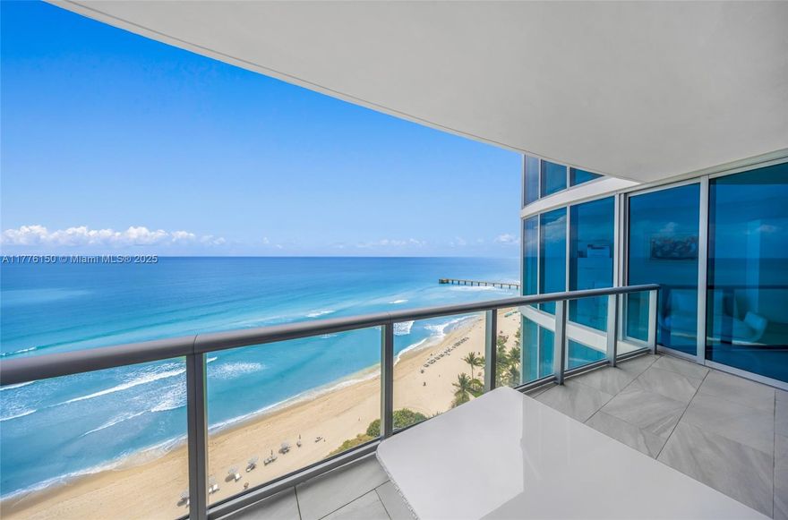 Experience stunning sunrises with unobstructed, direct ocean views and breathtaking sunsets over the intracoastal and skyline from this highly upgraded 3-bedroom, 3.5-bath flow-through residence, complete with two expansive terraces. This home features a private elevator foyer, sophisticated finishes, custom built-ins, high-end European appliances, enhanced closets and window treatments. Situated in one of the most sought-after and well-managed beachfront condominium towers in Sunny Isles, Jade Beach offers an array of exceptional amenities, including spacious east and west-facing heated pools, a full-service spa, a state-of-the-art fitness center, a café, meeting rooms, and much more.