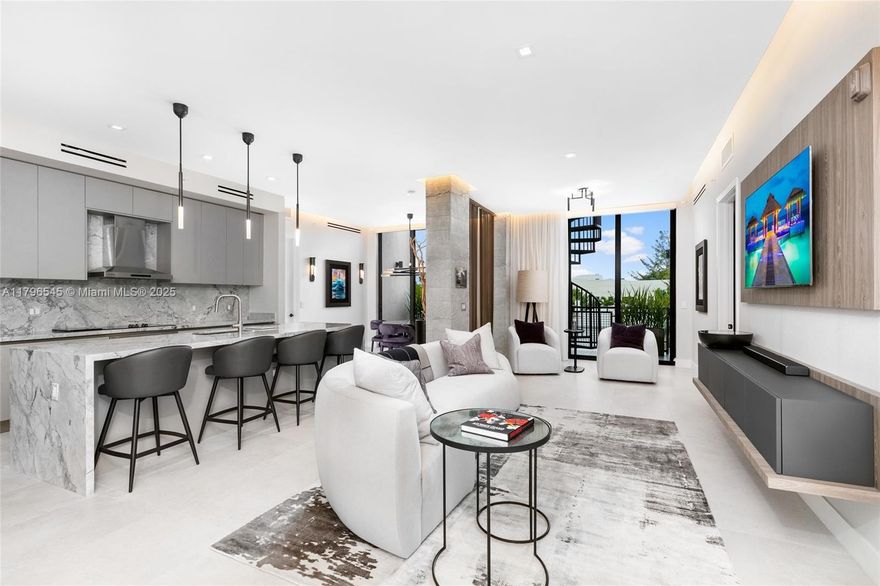 Welcome to Penthouse 1 at TEN30—an exclusive sanctuary in the heart of SoBe. This one-of-a-kind residence offers rare privacy and sophistication. Boasting over 2,200 sq. ft. of refined living space, this 3-bed, 3.5-bath home includes a den and three premium parking spots. Elevate your lifestyle with 789 sq. ft. of outdoor space, featuring three private balconies and a sprawling rooftop terrace with panoramic views. Designed for the modern visionary, PH1 blends Silicon Valley innovation with Miami elegance—featuring cutting-edge smart home tech, soaring 12-ft. ceilings, and floor-to-ceiling glass throughout. Conveniently located just moments from the vibrance of South Beach. Call to schedule a private tour today!