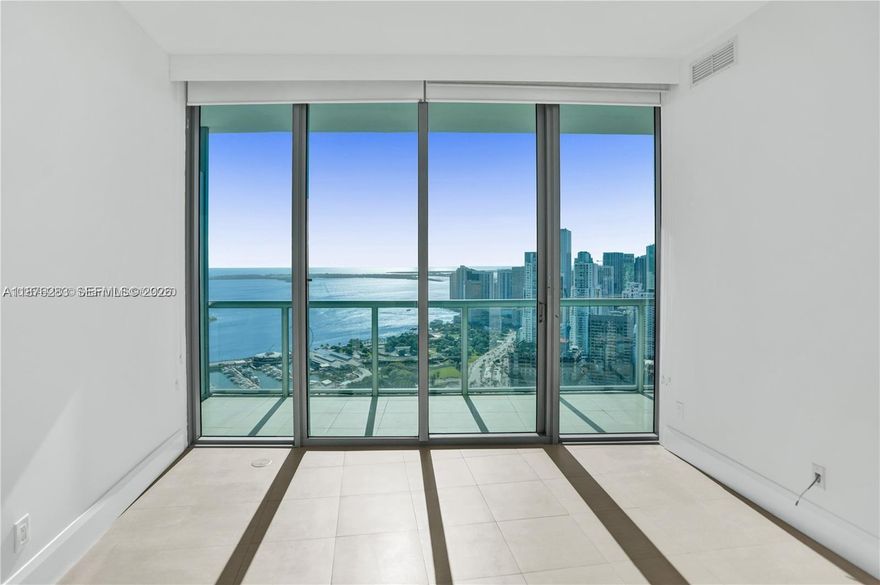 Breathtaking views from the 51st floor of Marina Blue. a solid, lender approved building on Biscayne Blvd. This spacious 1-bedroom, 1.5-bath residence offers 845 sq. ft. of bright, open living space with incredible views. Impact windows, high ceilings, finished closets, newer A/C unit,  inside washer/dryer,  assigned parking space and private storage unit. Marina Blue is a solid, lender approved building on the best location on Biscayne Blvd.  Resort-style amenities include two pools, fitness center, sand volleyball court. Just steps from Miami’s top cultural and entertainment landmarks—Adrienne Arsht Center, Frost Science Museum, Pérez Art Museum, Kaseya Center, Bayside Marketplace, and Miami Worldcenter, minutes ride to airport—this home combines modern comfort, dramatic skyline and bay views, and an unbeatable location. Pet friendly building.  This unit is vacant and Easy to Show, please use showassist to schedule, 24 hr notice preferred.