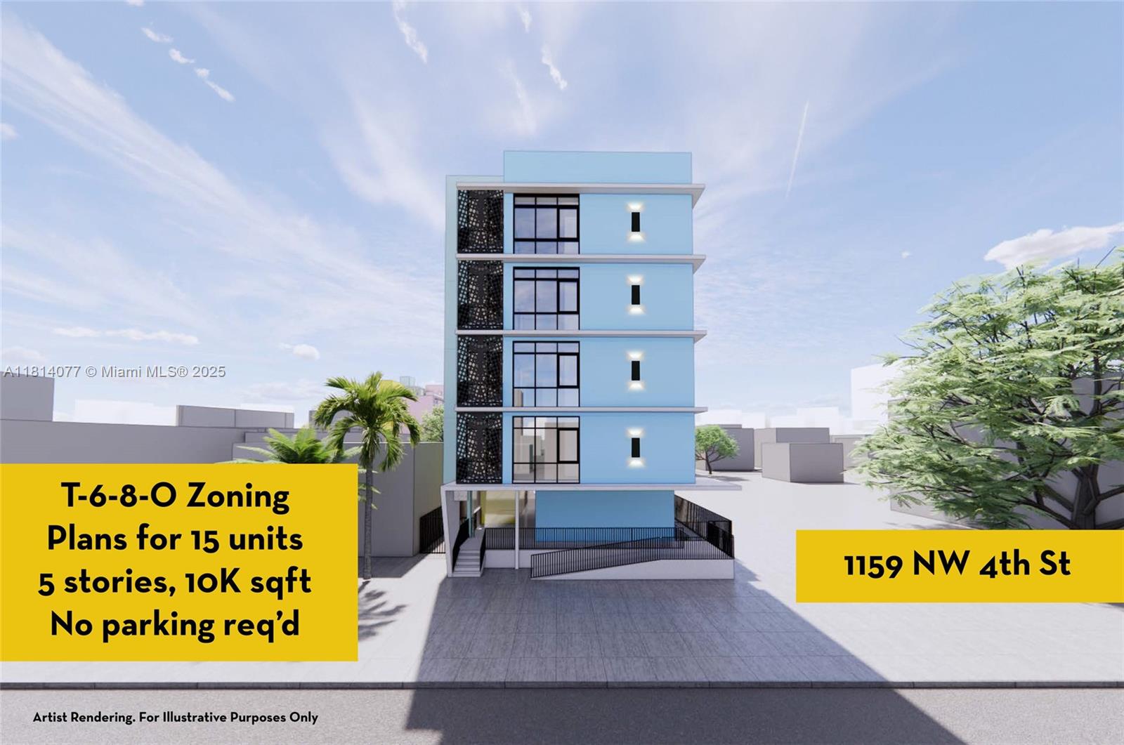 Offering a prime SHOVEL READY T-6-8-O zoned 5,000 sqft development site in Riverside/East Little Havana with APPROVED plans for a 5-story, 15-unit multifamily building totaling 10,000 sqft, including 7 micro studios (allowing short-term lodging) and 8x 3-bed 3-bath apartments. Major benefit includes an approved parking waiver, eliminating the need for onsite parking. Strategically located minutes from the job centers of Downtown, Brickell, and the Health District, and walking distance to Marlins Stadium & Miami River. An existing 4-unit property on site generates $4,540/month gross from month-to-month tenants. Ideal for developers and investors seeking immediate income and growth potential in Miami's vibrant market. DO NOT DISTURB TENANTS.