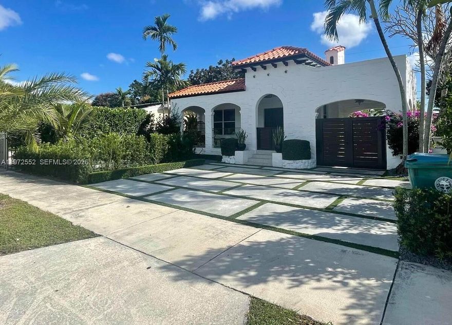 Stunning completely remodeled Old Spanish in the heart of Miami. This impeccable home with guest quarters/garage conversion to host guests and/or in-laws. The close proximity to MIA airport, Coral Gables and the best of dining and shops in Miami make this an ideal property. Enjoy a very private garden and entertainment area with beautiful pergola and bar area. The new roof adds a special touch to this architectural gem. Make this your private Oasis.