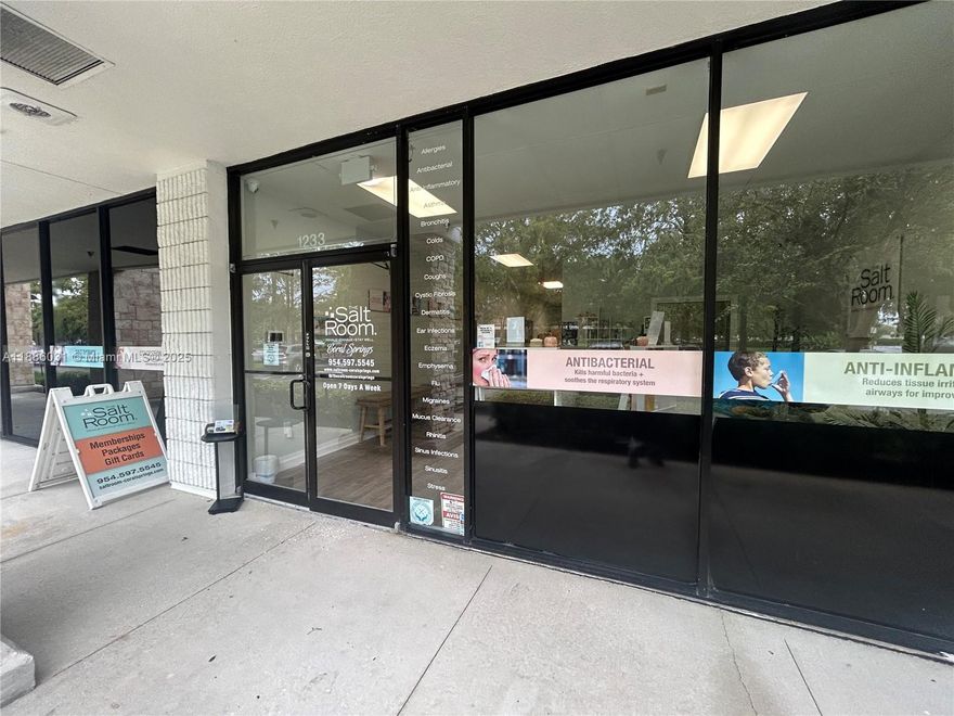 Seize the chance to own and grow an established salt therapy business in the heart of Coral Springs. The Salt Room Coral Springs offers a serene wellness environment specializing in salt therapy, featuring two adult therapy rooms and one dedicated kids’ room. The business also includes an infrared sauna, providing clients with additional health and relaxation benefits. This is a turnkey opportunity for entrepreneurs or wellness professionals looking to step into a growing holistic health market. With a strong foundation already in place, new ownership has the potential to expand into other wellness modalities & further increase revenue streams. Sale includes the business only with assumption of the lease. Allowing you to walk into an established brand with room for innovation and growth.