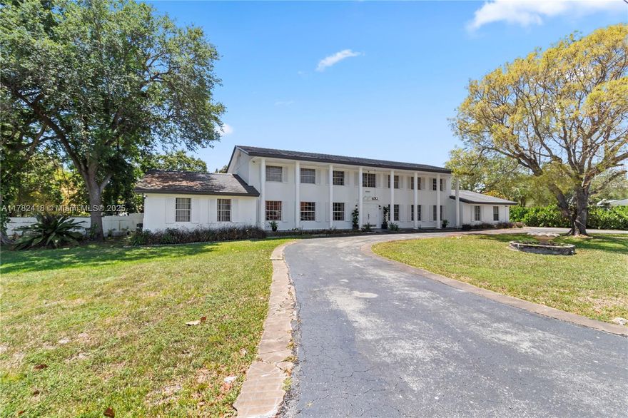 Rare Opportunity in Prime Kendall. Welcome to this stunning estate home on an oversized 63,340 sq ft lot in one of Miami’s most desirable neighborhoods. This 6-bedroom, 4.5-bathroom residence has 7,953 sq ft of living area, high ceilings, abundant natural light, and spacious living areas perfect for family living and entertaining. The outdoor space include a large pool, guest house, gardens and more.
Located on a quiet residential street walking distance to Riviera Preparatory School, Target, and Whole Foods, with easy access to Dadeland Mall, Pinecrest, and major highways.
Whether you’re looking to renovate, build your dream home, or develop multiple residences, this property is a rare find with tremendous potential. 
Primary Land Use: MULTIFAMILY 2-9 UNITS : 2 LIVING UNITS