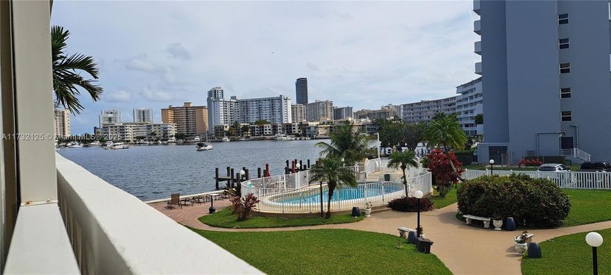 Beautiful 1/1 Condo with a view of the Intracoastal. Tile and wood floors with a huge bathroom and walk in closet. Nice open balcony. Comes with 1 parking space as well as guest parking. Waterside pool and barbecue area available to residents. Boat dock available to rent for owners. 5 minutes from multiple shopping centers and the beach. Close to Gulfstream Park which offers fine dining, shopping, and nightlife activities.