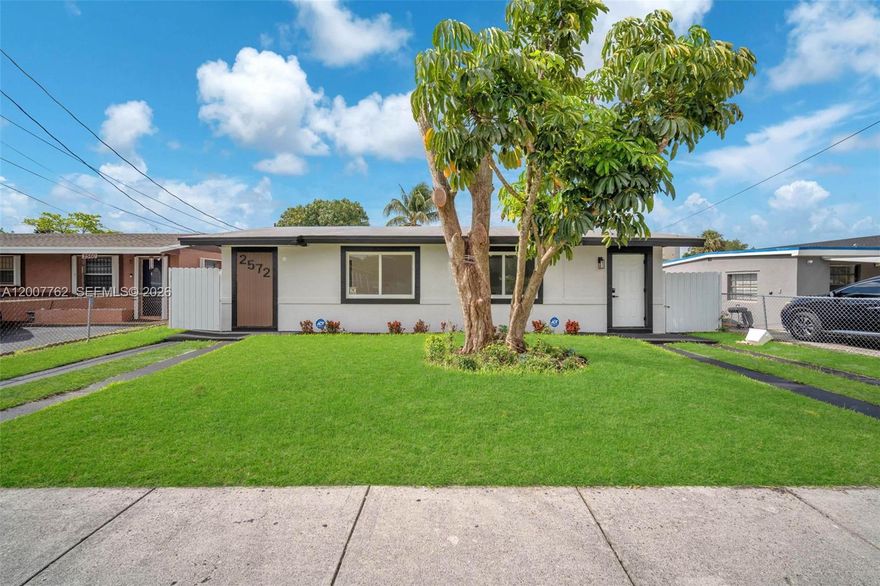 Fully renovated 4-bedroom + Den + 2 bath residence showcasing a bright, modern design throughout. Featuring an expansive open-concept layout with a light-filled kitchen and living area, ideal for both everyday living and entertaining. Thoughtfully upgraded with brand-new flooring, sleek appliances, new A/C systems, and full impact windows for comfort and peace of mind.
Enjoy beautifully refreshed landscaping, a lush front yard, and a very big backyard with endless potential—perfect for entertaining, a play area, or your future outdoor retreat. Truly move-in ready and not to be missed.